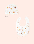 classic gift set in white harvest pooh beanie and bib