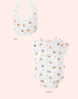 bed time girl set bib and onesie
