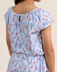 Flutter Playsuit - Blue Lucky Bamboo