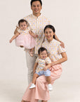 Men's Mandarin-collared Shirt - Cream Lucky Coins