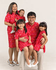 Ladies Wendy Cheongsam - Red Floral Bamboo family