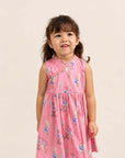 Flare Cheongsam - Pink Floral Lanterns
