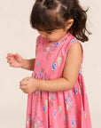 Flare Cheongsam - Pink Floral Lanterns
