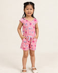 Flutter Playsuit Pink Teapots