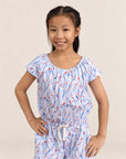 Flutter Playsuit - Blue Lucky Bamboo