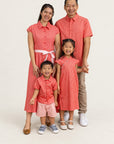 Peach Red Mosaic family set