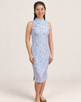 Ladies Mini Harper Cheongsam - Blue Lucky Bamboo