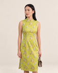 Ladies Mini Peony Cheongsam - Yellow Floral Lanterns
