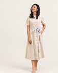 Ladies Sasha Dress - Cream Floral Bamboo