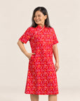 Ladies Wendy Cheongsam - Red Floral Bamboo