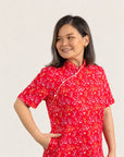 Ladies Wendy Cheongsam - Red Floral Bamboo