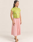 Ladies Alana Top - Yellow Floral Lanterns