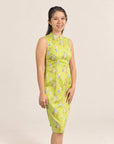Ladies Mini Peony Cheongsam - Yellow Floral Lanterns