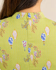 Ladies Mini Peony Cheongsam - Yellow Floral Lanterns