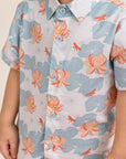 Little Man Shirt - Teal Lotus