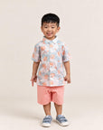 Little Man Shirt - Teal Lotus