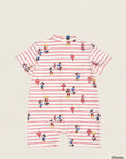 Mandarin-collared Polo Romper - Firecracker Mickey