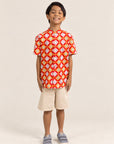 Mandarin-collared Shirt - Red Lucky Coins