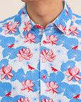 Men's Shirt - Blue Lotus closeup