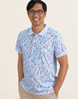 Men's Polo Tee - Blue Lucky Bamboo
