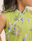 Peony Cheongsam - Yellow Floral Lanterns