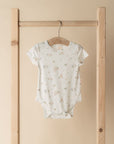 Short-sleeve onesie floral bunny