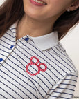 close up of polo dress stripes sailor mickey