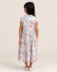 Twirly Cheongsam - Teal Lotus back