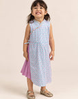 Wrap Cheongsam - Pink Teal Mosaic