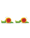 Pull-along snail toy in two positions