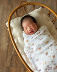 Disney x elly Organic Cotton Swaddle - Dandelion Pooh | Ideal for Newborn Baby Gifts | The Elly Store Singapore
