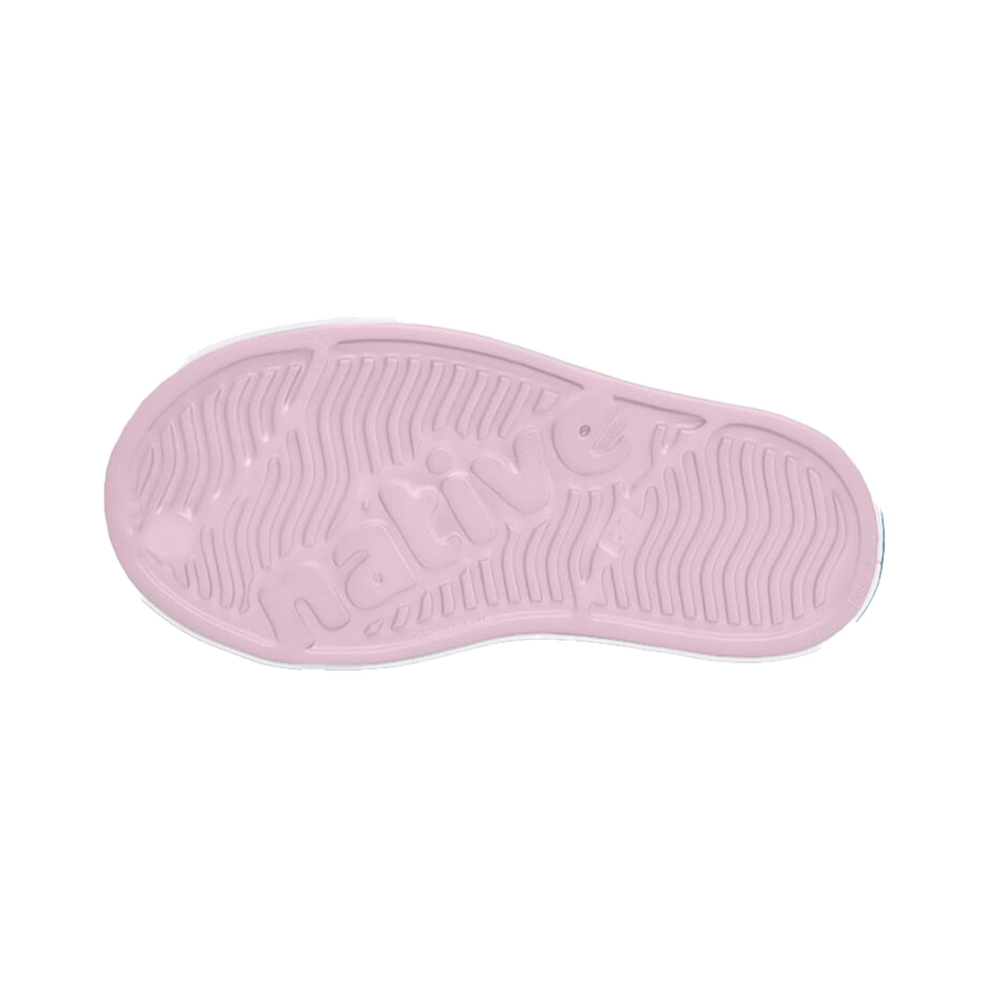 Pink sole of a shoe on a white background
