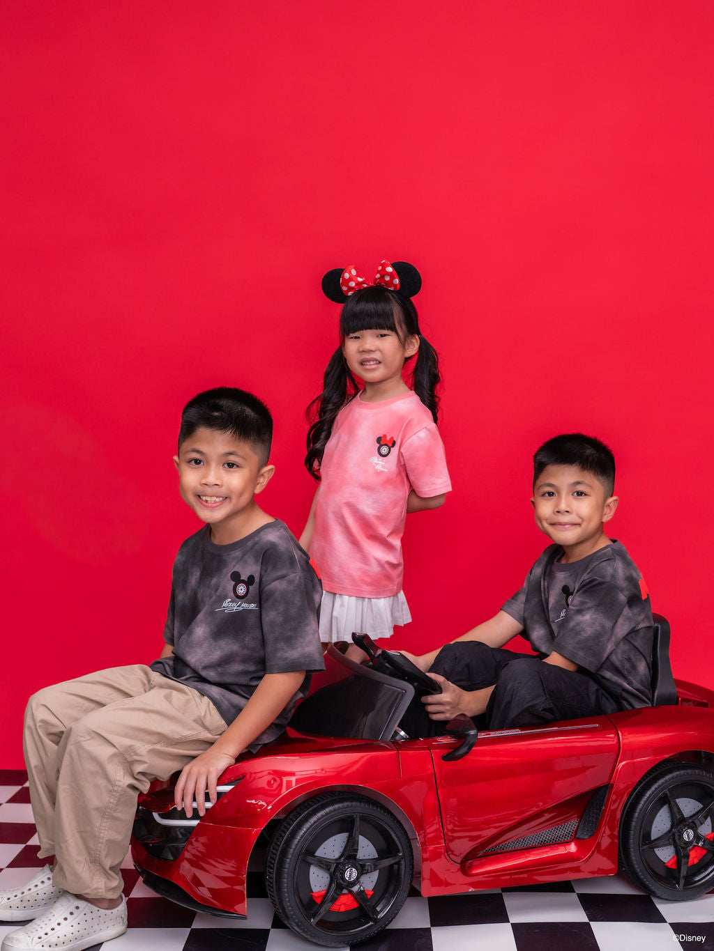 Pink Minnie Helmet Tee in a group