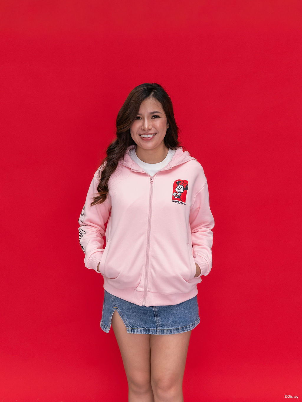 Adult Carey Minnie Hoodie - Pink front