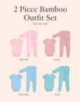 Bamboo baby outfit set available in pink, orchid, dusty blue and green colour options