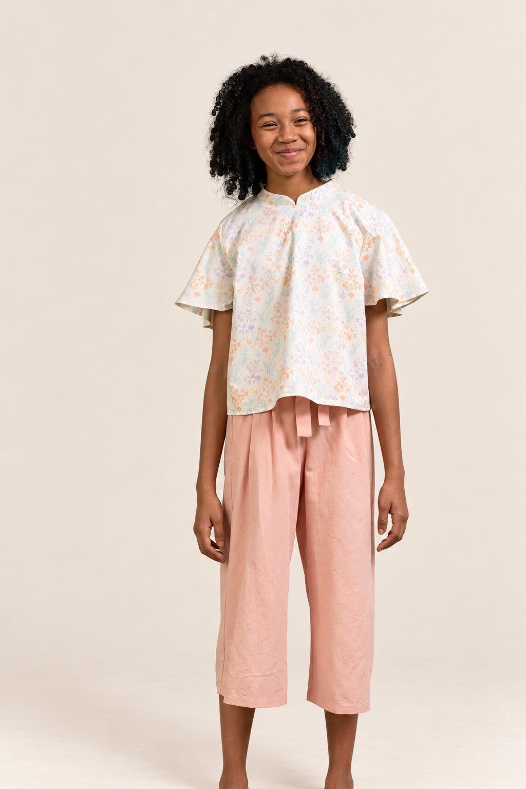 Amanda Top - Cream Floral Bamboo