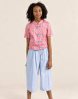 Ashley Top - Pink Floral Lanterns