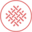 Pink woven pattern icon on black background