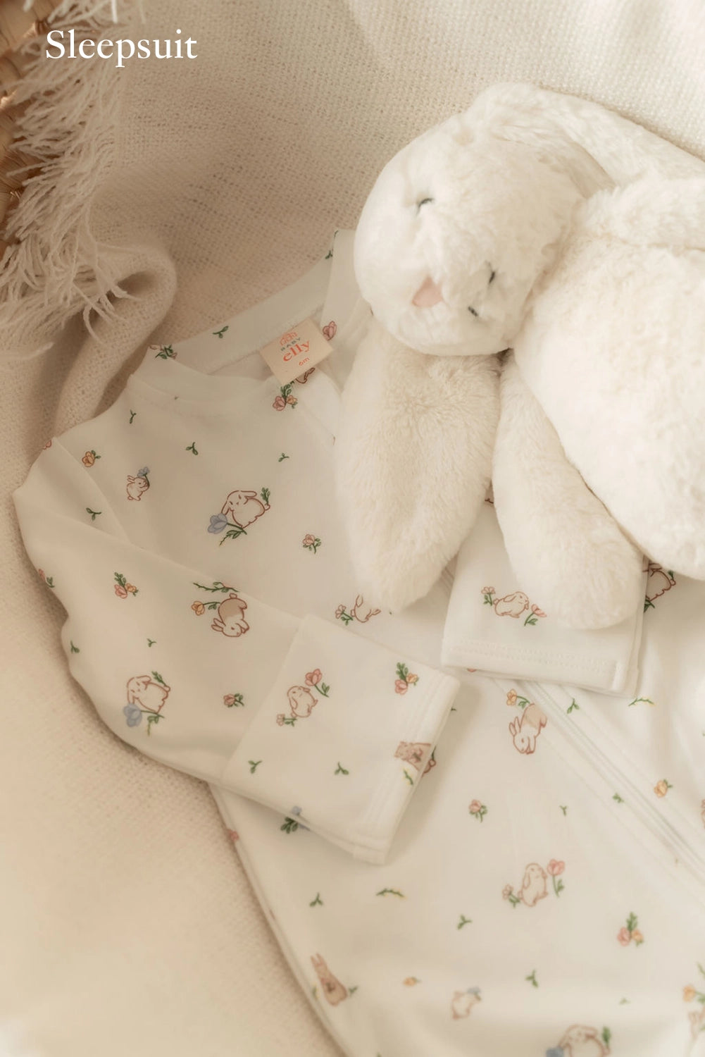 Baby Gift Set - White Floral Bunny