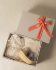Beary baby gift set flat lay