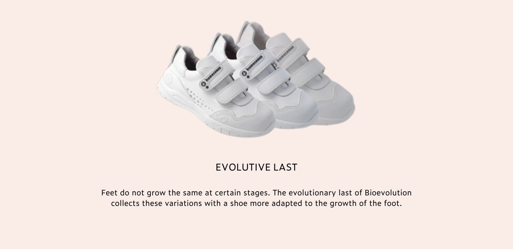 Bioevolution shoe with evolutive last feature.