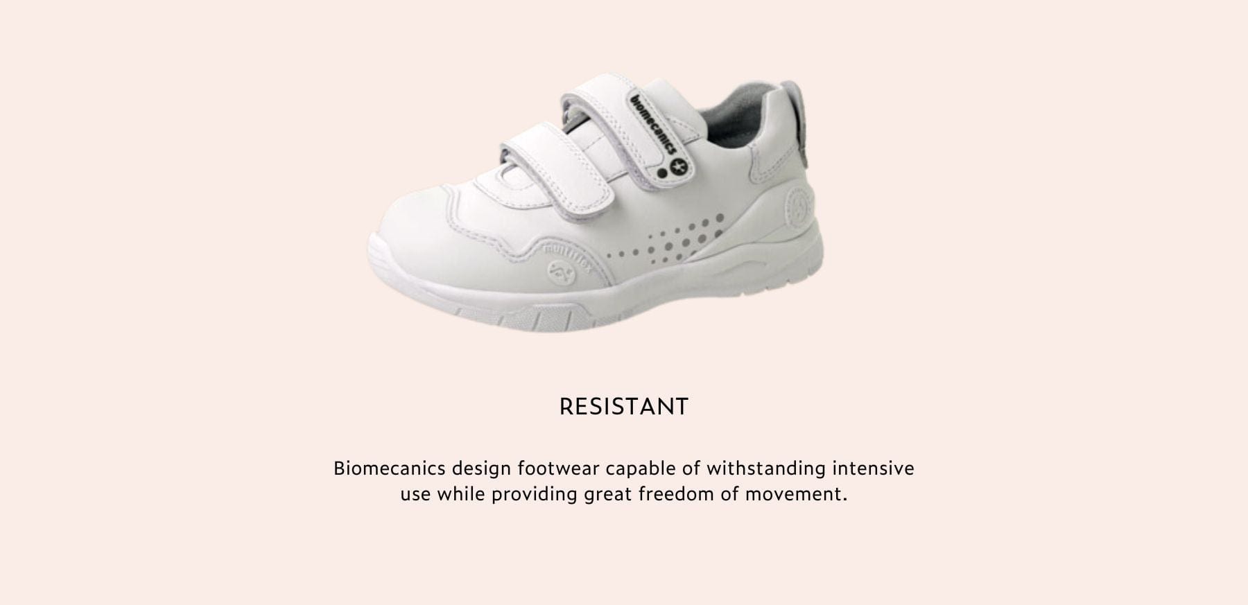 Bioevolution resistant white shoe - Biomecanics design