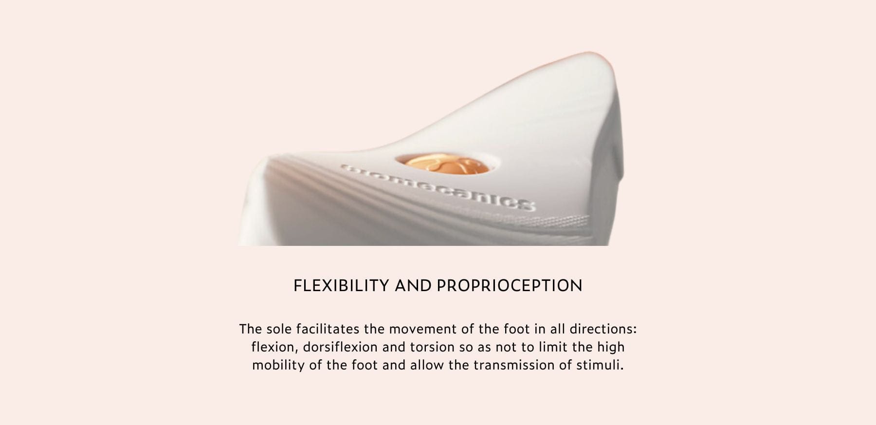 Biogateo shoe sole flexibility and proprioception features.