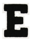 Iron-On Alphabet Patch - Black with White Border