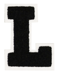 Iron-On Alphabet Patch - Black with White Border
