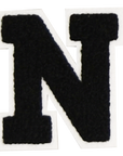 Iron-On Alphabet Patch - Black with White Border