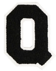 Iron-On Alphabet Patch - Black with White Border