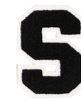 Iron-On Alphabet Patch - Black with White Border
