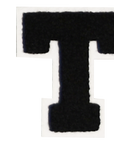 Iron-On Alphabet Patch - Black with White Border
