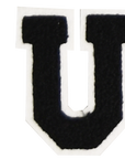 Iron-On Alphabet Patch - Black with White Border